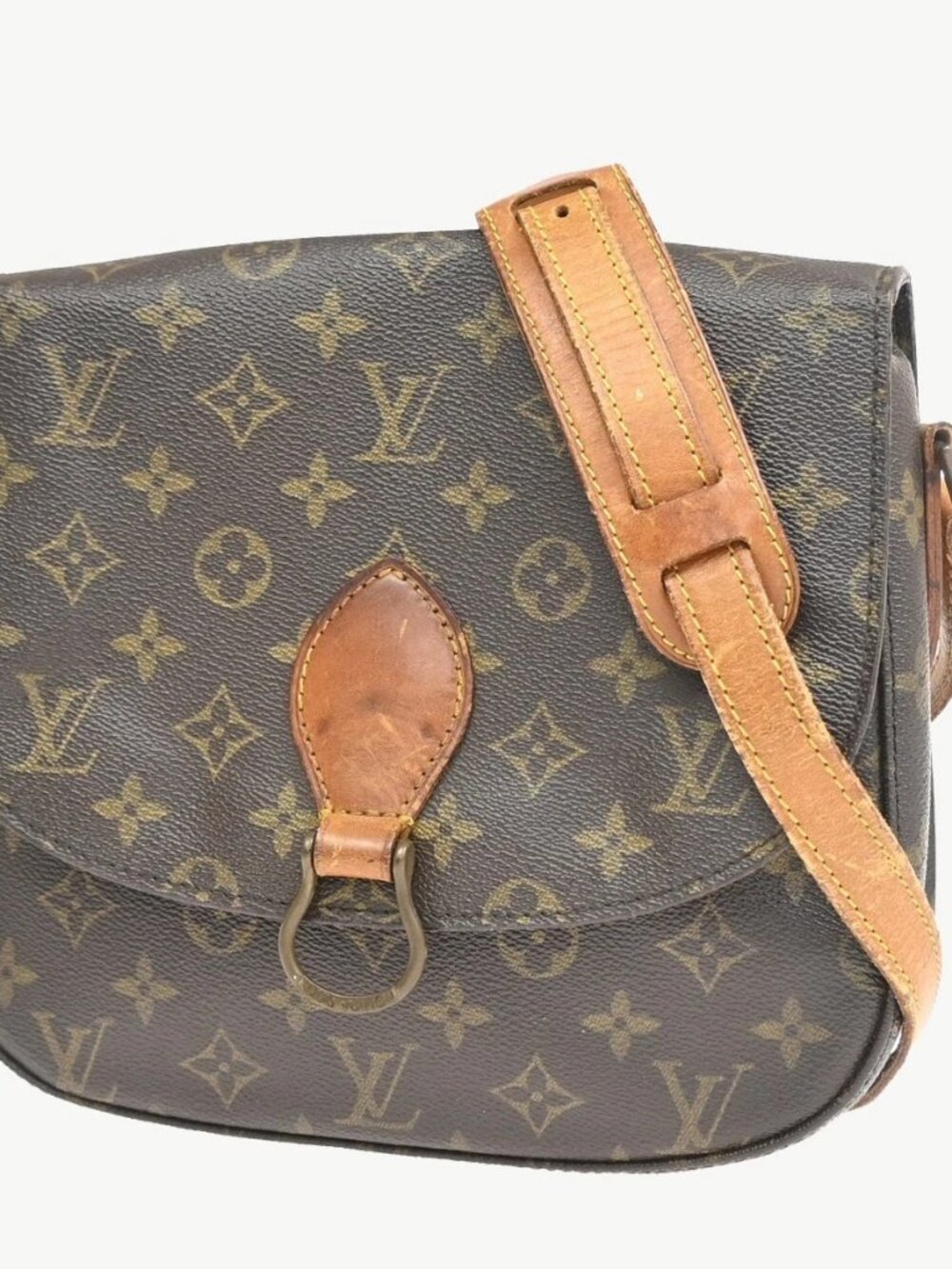 LOUIS VUITTON Saint Cloud GM Shoulder Bag Monogram Leather Brown M51242 32KD617